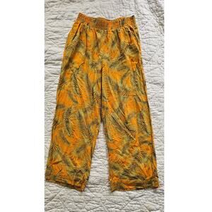VTG Panama Jack Women's Tropical Linen Beach‎ Resort Pull On Pants Size S Yellow